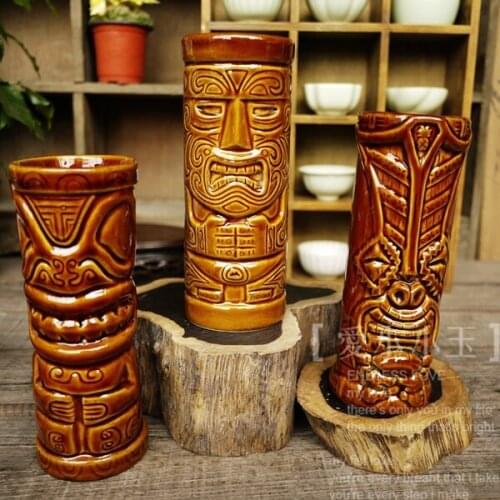 Collection Bar Furnishing Articles Limited Edition Tiki Mup Hawaii Home Decoration Maori Totem Ceramic Cocktail Cup New