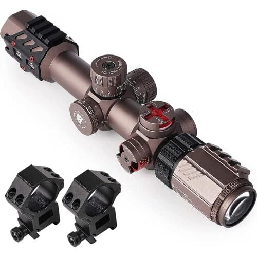 Discovery .338 Short Tactical Riflescopes WG 1.2-6X24 IRAI Illuminated 30mm Tube in Brown Color