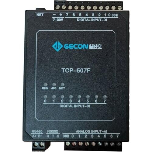 Ethernet module 8AI8DI industrial acquisition control module ModbusRTU TCP UDP protocol IO unit, compatible with RS485 232