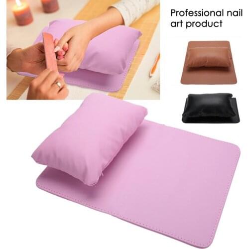 Nail Art Equipment Hand Rest Cushion Pillow Soft PU Leather Hand + Folding Manicure Table Mat Manicure Nail Equipment a