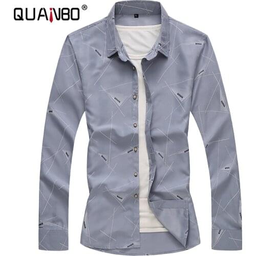 Brand Fashion Geometric patterns Long Sleeve Shirt Men Spring Autumn Social Business Casual Shirts mens Chemise Homme