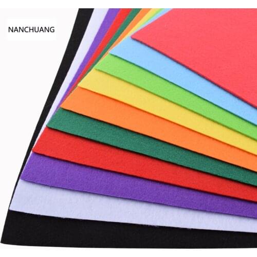 Non Woven Fabric 1.5mm Thickness Polyester Felt Of Home Decoration Pattern Bundle For Sewing Dolls Crafts 10pcs 30x30cm