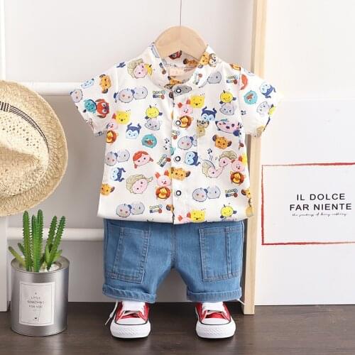 Boys Clothes Baby Summer Letter Shirt Set Print Short Sleeve Shirt + Pants for Infant Toddler Boy 2 PCS Outwear 1 2 3 4 Years