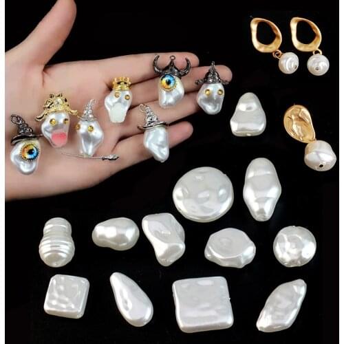 20pcs Baroque Pearl Beads for Earrings Jewelry Making DIY Imitation Resin Loose Spacer Beads Necklace Bracelet Earring Pendants