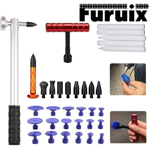 OUTILS DENT RÉPARATION OUTILS KIT T-BAR MAIN POUSSOIR COLLE ONGLETS EXTRACTEUR MARTEAU ABATTRE STYLOS