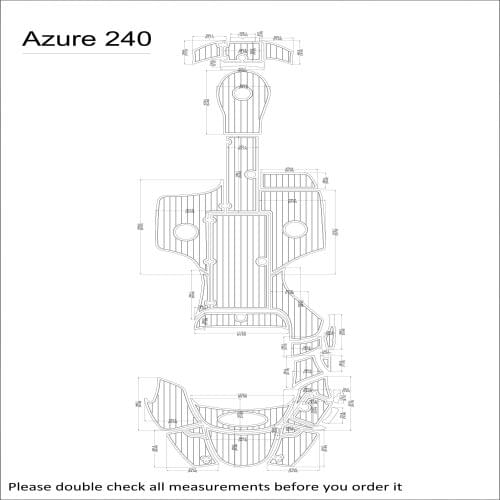 Azure 240 Swim Platform Boat EVA Teak Decking 1/4" 6mm