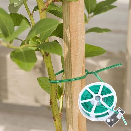 Plants Support 30 M Straps Garden Wire With Trimmers Home (Green) 30 Meters In A Roll Upgraded Twisted-pair Cable Management