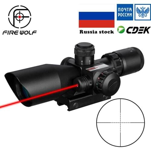 2.5-10X40 Red&Green Dot illuminated Reticle Hunting Rifle Scope Laser Sight Telescopic With Adjustable Mounts