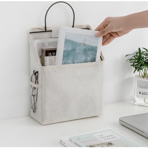 Bedside Hanging Organizer Wall Storage Bag with Hook Home Office Table Magazine Tote Holder Wardrobe Pouch Sundries Organizers