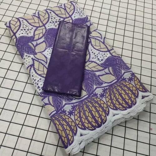 Multicolor 2.5+2.5 Yards Dry Laces With Bazin Riche Fabrics Swiss Voile Lace For Women Wedding Prom Dress Sewing Cotton Material