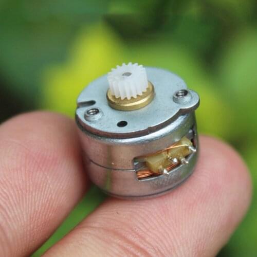 Stepper Motor 15mm Mini 2-phase 4-wire Stepper Motor Small Step Motor Step Angle 18 Degrees with 17 Teeth 0.25 Module Gear