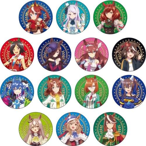 Pretty Derby Anime Game Tokai Teio Symboli Rudolf Mejiro McQueen Rice Shower Mihono Bourbon Metal Badge Brooch Pins