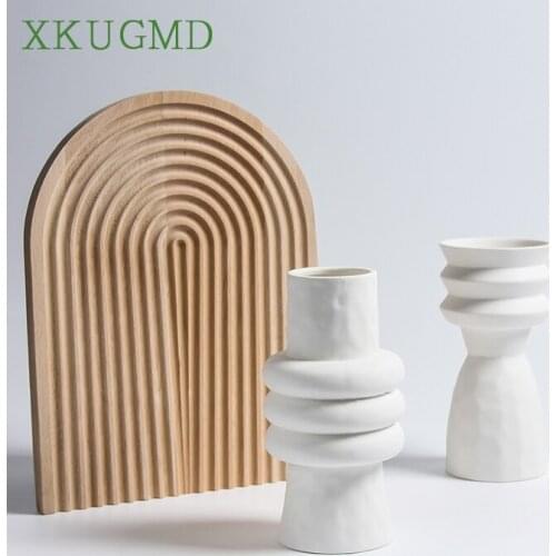 Nordic Creative Ceramics Vase Ornaments White Vegetarian Living room desktop decor plant Pot Vases Home Decorations Craft Gifts
