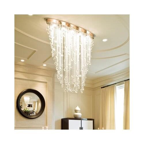Modern Chandelier Lighting Oval Design Dining Living Room Crystal Light Luxury Flush Mount LED Cristal Lustre