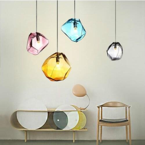Modern Fashion Creative Handmade Crystal Glass Stone Led G9 Pendant Light For Restaurant Bar Dining Room Living Room Deco 1953