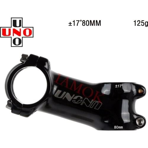 UNO AS-007N Bike 7/17 Degree Glossy Black 60-130mm Stem Iamok Gray Logo Stems Road Bicycle Parts