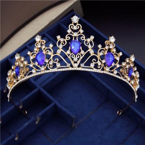 Vintage Crystal Bridal Crown Headdress Princess Headbands Bride Wedding Dress Hair Accessories Prom Diadem Tiaras Head Jewelry