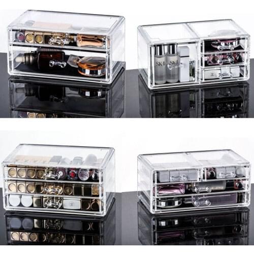 Drawer Makeup Organizer Cosmetics Storage Box Organizador Maquillaje Transparent Plastic Box Lipstick Jewelry Display Stand