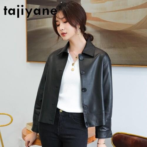 Tajiyane Women Genuine Leather Jacket Real Sheepskin Coat 2021 Female Spring Autumn Clothes Fashion Short Button Coat Pele HLY66