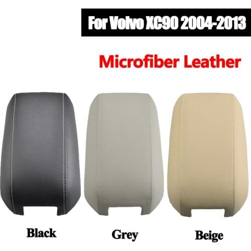1PC New Microfiber Leather & ABS Plastic Console Lid Armrest Cover Fits For XC90 2003 - 2014 Gray Black Beige
