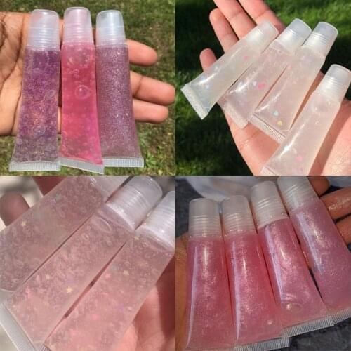 10pcs/lot 10ml Empty Lipstick Tube Lip Balm Soft Tube Makeup Squeeze Clear Lip Gloss Container DIY Lip Gloss Tools