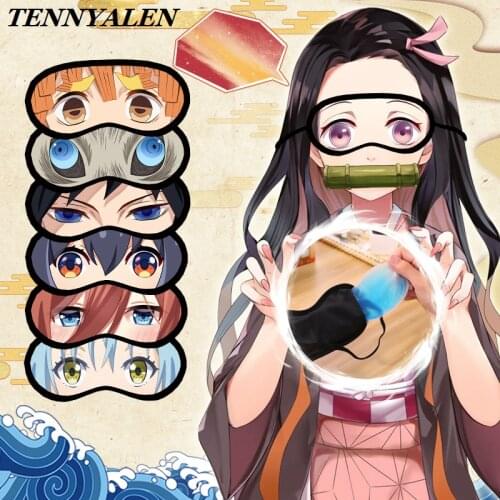 17 style Anime eye patch Demon Slayer cosplay props Kamado Tanjirou Nezuko Cosplay accessories Cartoon anime eye mask Sunshade