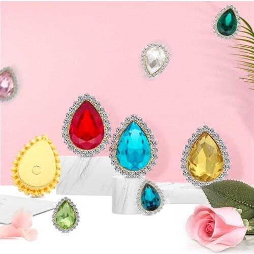 20pcs Drop shape Glass Crystal Strass Perfect Quality Sew-on Rhinestones With Sunflower Claws Sew On Clothing for Diy Jewelry