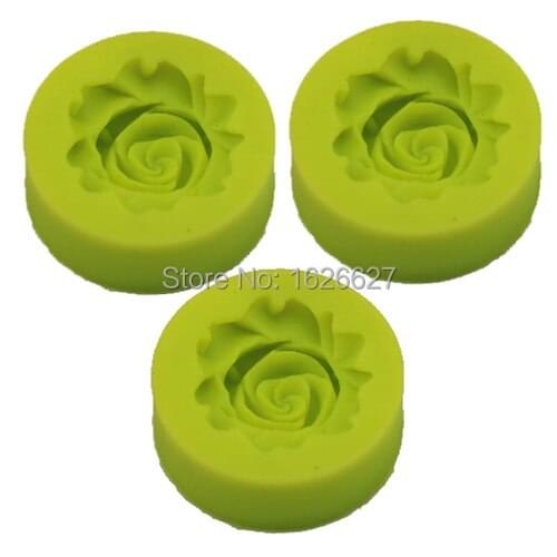 3 IN 1 Rose Silicone Mold Flower Popular Style Soap Mold Fondant Cake Decorating cupcake Tools