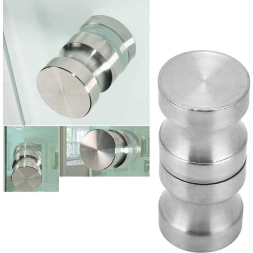 4 Set 3.9x8.6cm Brushed Stainless Steel Bathroom Shower Glass Door Handle Home Furniture Cabinet Drawer Sliding Door Pull Knob