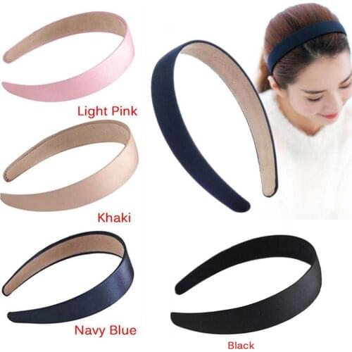 5 Colors Wide Plastic Headband Hair Band Accessory Wholesale Lots Satin Headwear for Women Girls Kids DIY Headband Hair Hoop