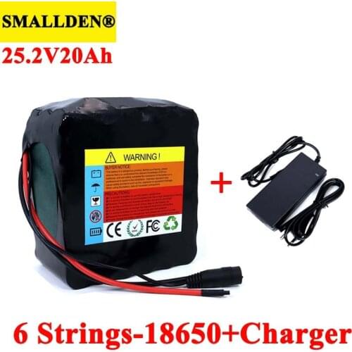 24V 20Ah 6S6P 18650 Rechargeable battery pack golf cart Electric bicycle moped li-ion batteries with 25.2V 15A BMS+Charger