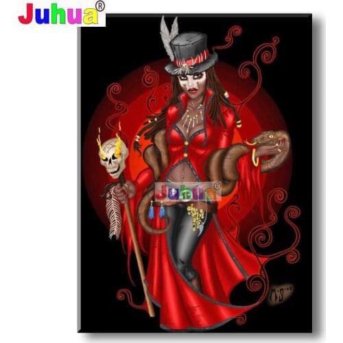 DIY Diamond painting"Abstract Demon Girl"5D diamond embroidery puzzle diamond mosaic picture rhinestone Gothic Elf decoration Ar