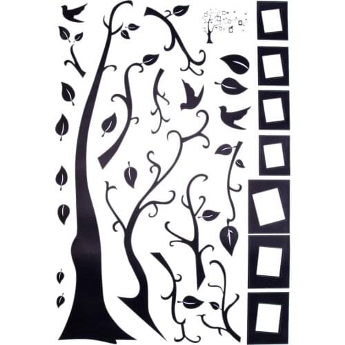 Large 200x250Cm/79x99in Black 3D DIY Photo Tree PVC Wall Decals/Adhesive Family Wall Stickers Mural Art Home Decor