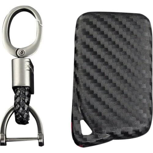 Carbon Fiber alloy Car Key Case For Lexus Carbon Fiber Car Key Fob Case Cover Chain Ring Keychain Accessories Car key cover