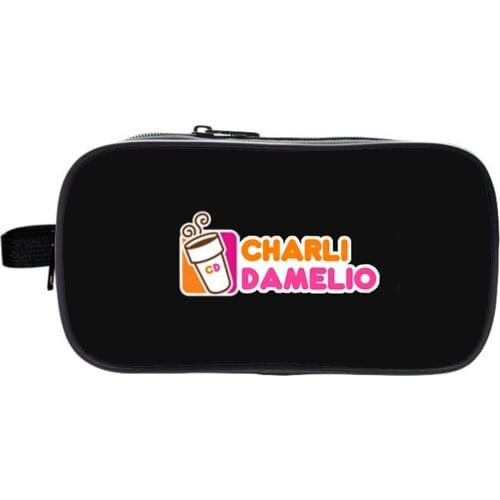 Charli Damelio Pencil Case Fashion Printing Stationery Bag Kids Stationery Boys Storage Bags Girls Makeup Bag Teens Pencil Case