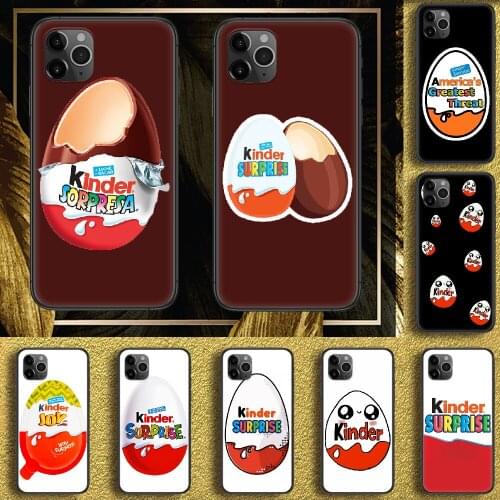 Kinder Joy surprise egg Phone Case Cover Hull For iphone 5 5s se 2 6 6s 7 8 12 mini plus X XS XR 11 PRO MAX black fashion funda