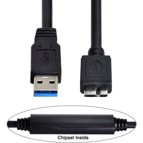 Chenyang Micro 3.0 Male to USB 3.0 Male Chipset Repeater Cable 8m for Industrial Camera & Laptop PC & Disk