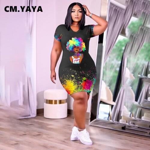 CM.YAYA Summer Short Sleeve Dresses