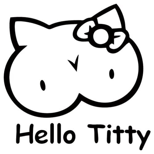 LLY-0582 Hot Sale Personality Style Hello Titty Breasts Decal PVC Funny Car Sticker Window Auto Accessories Motorcycle Stickers