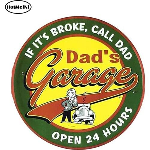 HotMeiNi 12cm X 12cm Dads Garage Decal Funny Car Stickers Car Styling Waterproof DIY Auto Motor Decor Graphics