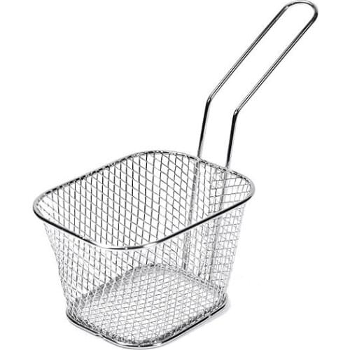 1pcs Stainless Steel French Fry Chips Baskets Net Round Wire Mesh Frying Serving Food Presentation Tableware