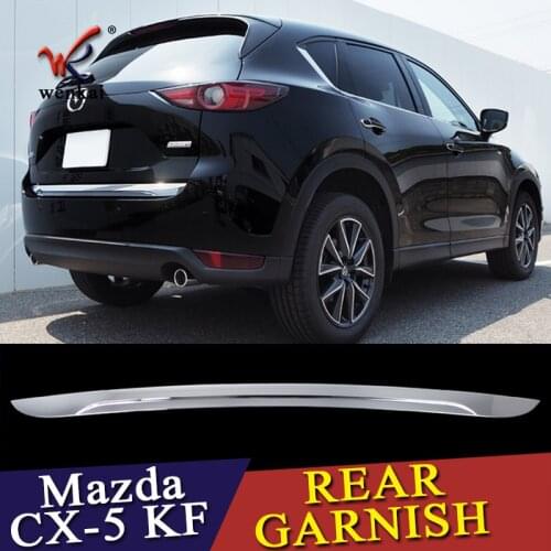 WENKAI 1pc ABS Chrome Accessories Trunk Lid Cover Trim Rear Garnish For Mazda CX5 CX-5 KF SERIES 2017 2018 Car Styling