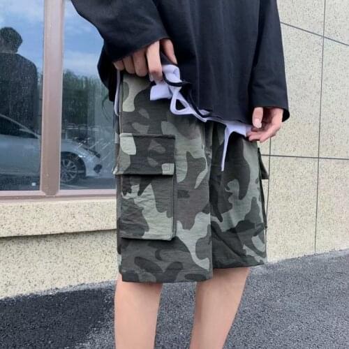 Summer Mens Tide Brand Shorts Camouflage Five-Point Pants Japanese Youth Student Sports Pants Mens Casual Beach Jogging Pants