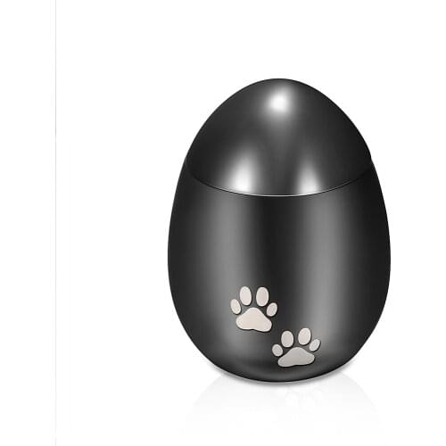 LKJ001 Egg Shape High Polishing Jar Hold More Ashes Dog/ Cat Paws Engraving Pet Cremation Jewelry for Pet Animal Ash Keepsake