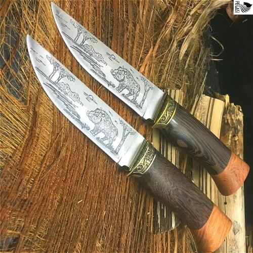 CS shanzhu outdoor shelter camping multi-function straight stainless steel portable fruit knife 58HRC high hardness knife