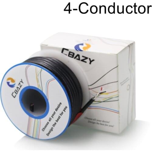 4C-Black-6M-UL 2547 24 AWG Multi-core control cable copper wire shielded audio cable headphone cable signal line