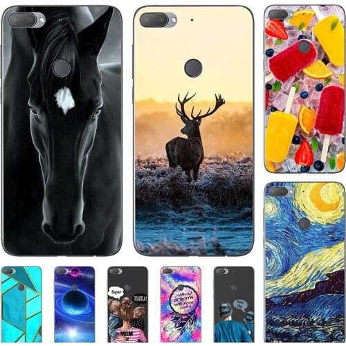 Fashion Bumper Cute Case For HTC Desire 12 Plus Case For HTC Desire 12 Soft Silicone Cat Horse Flower Cover Back Shell