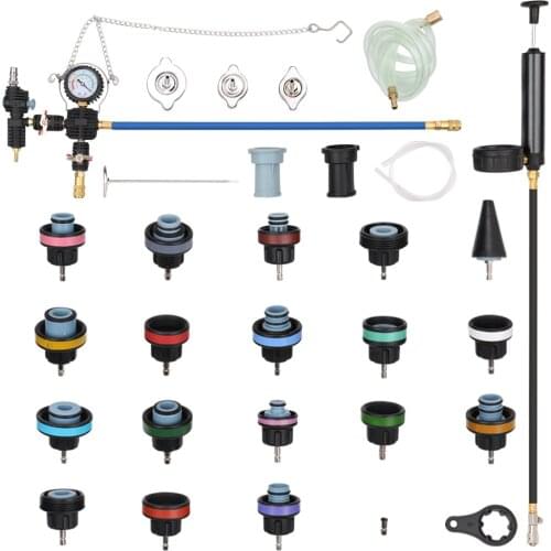 Mutil-tool And Easy Installation 28pcs Universal Radiator Pressure Tester Vacuum Type Cooling System Test Detector Kits For Car
