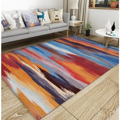 Chinese-style Abstract Geometry Floor Carpets Rug Modern For Living Room Non-slip Antifouling Carpet For Bedroom Parlor
