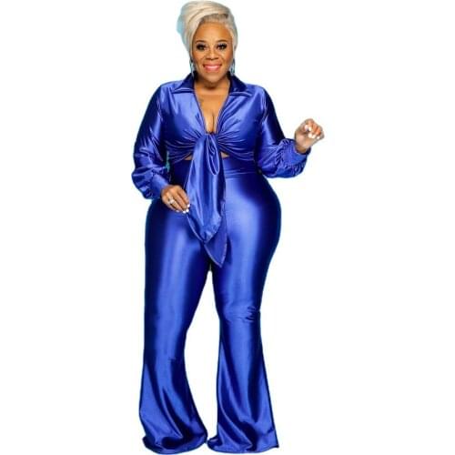 Sexy V-neck Top and Trousers Two-piece Set Super Stretchy Outfit Trendy Sequins Fashion Outfit Wholesale